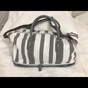 Striped duffle bag